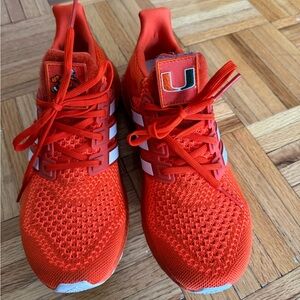 University of Miami unisex orange Adidas sneakers!
